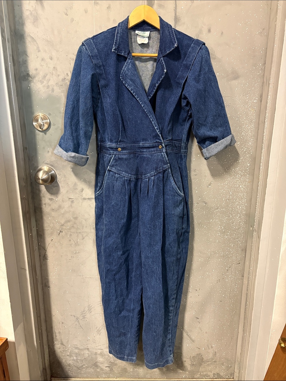 Vintage 1980s Denim Jumpsuit - Blue Size 10